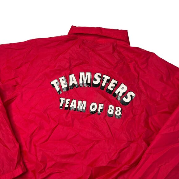 Vintage Teamsters Team of 88 Zip Up Lightweight Windbreaker Jacket Red Adult XL - Picture 3 of 7